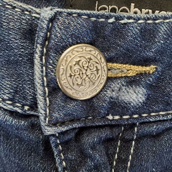 Lane Bryant Shorts Womens 18 Blue Denim Distressed Stretchy Jorts - Picture 9 of 12